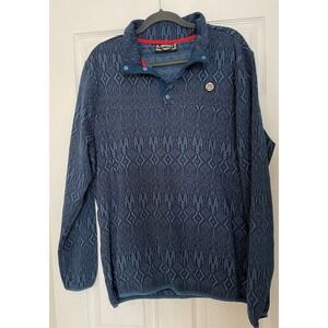 Avalanche Outdoor Co. Mens Sz Large Blue 1/4 Snap Pullover Hiking Aztec